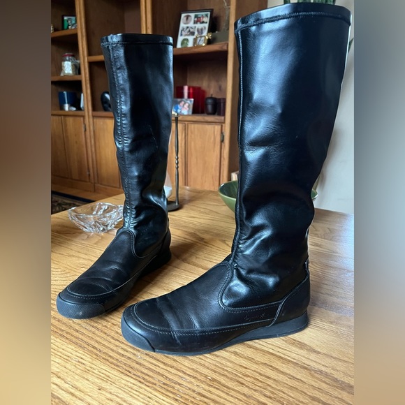 Emporio Armani Shoes - Emporio Armani womens boots 37.5 knee high side zipper sneakers